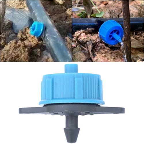100 Stück Bewässerung Tropfer Sprinkler, druckkompensierende Tropfdüsen mit Mikro Verbindern für 2L/4L/8L Tropfbewässerung Micro Düsen Garten Bewässerungssystem (8L) von Demiawaking