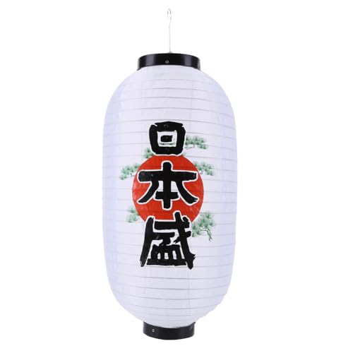 10Zoll Japanische Laterne, Deko Lampe Laterne aus Stoff, wasserdicht, japanische Lampenschirm, Deko für Restaurant, Bar, Hof, Garten (X) von Demiawaking