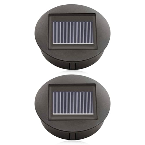 Demiawaking 2 Stück Solar Ersatzdeckel 8 cm, Solarpanel Solarlampen Ersatzteile Top, Automatisch Ein- und Aus, für Gartenleuchten Camping Outdoor (2 Stück Solar Ersatzdeckel 8cm) von Demiawaking