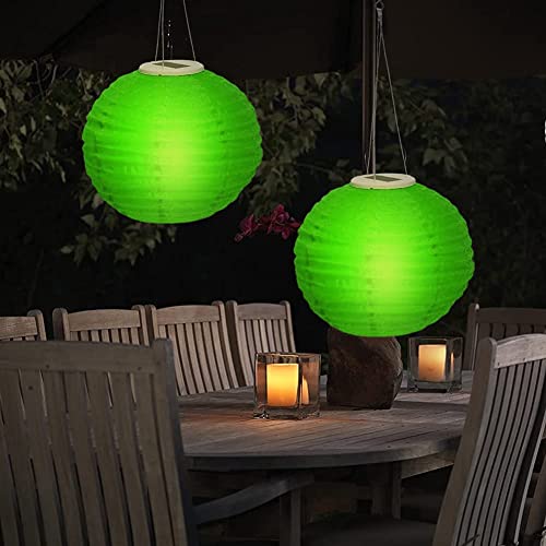 2 Stücke 12Zoll LED Solar Gartenleuchten,Solarlampen für außen ,Solar Lampions wetterfest,Party Laterne,Outdoor Garten Terrasse hängende Beleuchtung,IP55 wasserdicht (C) von Demiawaking