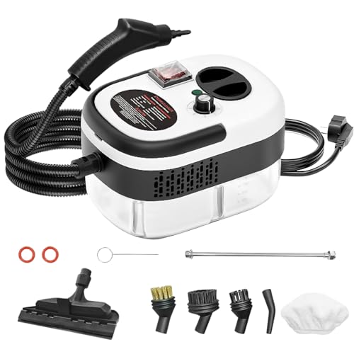 2500W 220V Dampfreiniger Handdampfreiniger mit Bürstenköpfen, Tragbar Reinigungsmaschine Mehrzweckdampfreiniger Reinigung für Küche, Bad, Möbel, Fenster, Auto (A) von Demiawaking