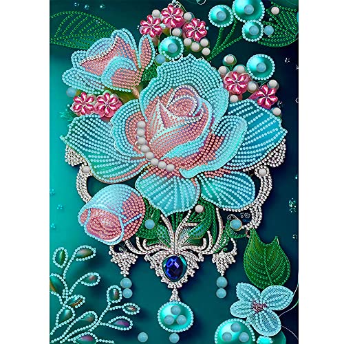 5D DIY Diamond Painting Bilder Blumen Set, Teilbohrer Diamant Painting Quilling Malerei Kit, Zahlen nachen Mahlen Diamantmalerei Deko Geschenk 30x40cm (05) von Demiawaking