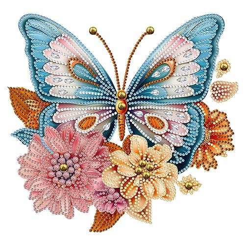 5D DIY Diamond Painting Bilder Schmetterling Set,Teilbohrer Diamant Painting Kinder Bilder Schmetterling Kit, Mosaikherstellung Diamantmalerei Deko 30x30cm (20) von Demiawaking