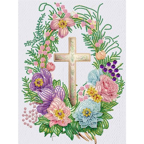 5D DIY Diamond Painting Bilder Teilweise Drill, Teilbohrer Diamant Painting Bilder Set Kreuz Blumen Kreuzstich Stickerei Diamantmalerei 30x40cm (15) von Demiawaking