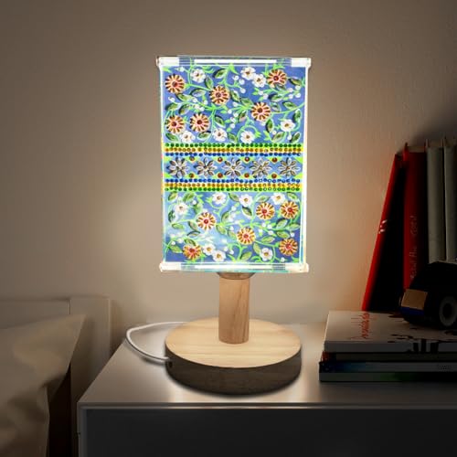 5D DIY Diamond Painting LED Tischlampe Set, Diamant Malerei Mandala Nachtlicht Schreibtischlampe, Diamant Painting Nachttischlampe Geschenk (E) von Demiawaking