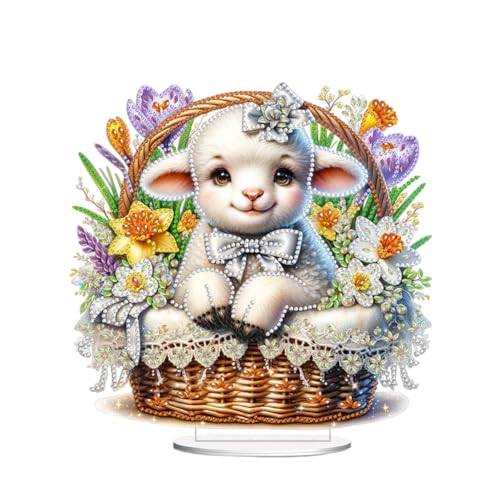 5D DIY Diamond Painting Osterdeko Osterhase Tischdeko Set, Diamant Malerei Ostereier Tisch Deko Ostern Deko, Diamant Painting Ostern Party Geschenk (24) von Demiawaking