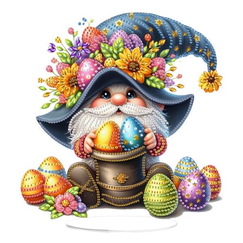 5D DIY Diamond Painting Osterdeko Osterhase Tischdeko Set, Diamant Malerei Ostereier Tisch Deko Ostern Deko, Diamant Painting Ostern Party Geschenk (33) von Demiawaking