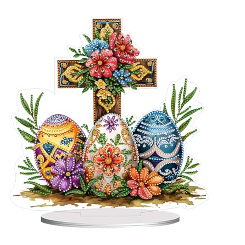 5D DIY Diamond Painting Osterdeko Osterhase Tischdeko Set, Diamant Malerei Ostereier Tisch Deko Ostern Deko, Diamant Painting Ostern Party Geschenk (44) von Demiawaking