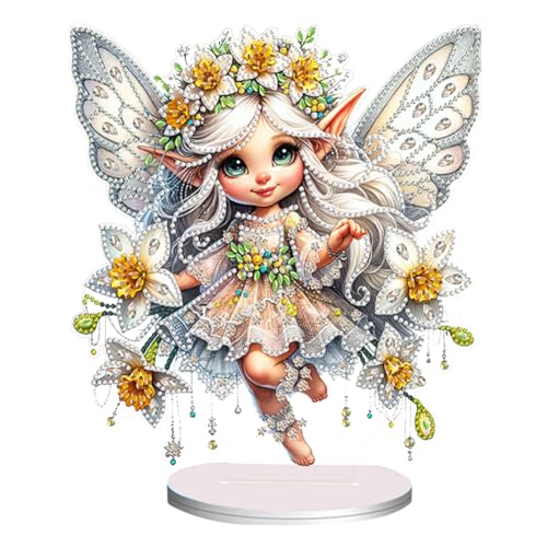 5D DIY Diamond Painting Tischdeko Elf Fee Set, Diamant Malerei Tisch Deko Feen Ornament, Diamant Painting Malen nach Zahlen Erwachsene Geschenk (F) von Demiawaking