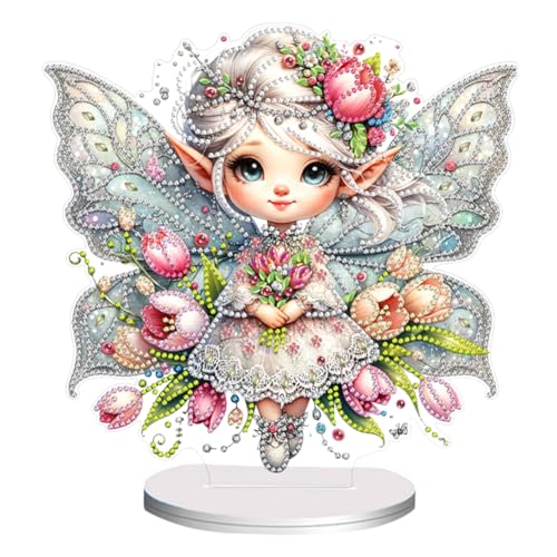 5D DIY Diamond Painting Tischdeko Elf Fee Set, Diamant Malerei Tisch Deko Feen Ornament, Diamant Painting Malen nach Zahlen Erwachsene Geschenk (K) von Demiawaking