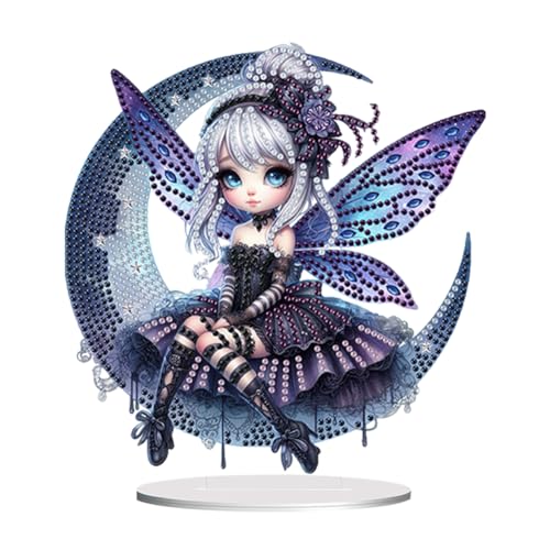 5D DIY Diamond Painting Tischdeko Elf Fee Set, Diamant Malerei Tisch Deko Feen Ornament, Diamant Painting Malen nach Zahlen Erwachsene Geschenk (O) von Demiawaking