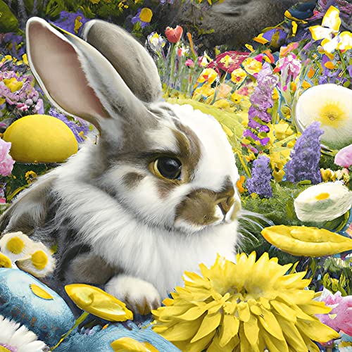 5D DIY Full Drill Diamond Painting Bilder Osterhase Osterdeko Kit, Diamant Painting Ostern Deko Hase Kaninchen, Stickerei Diamantmalerei (30x30cm E) von Demiawaking