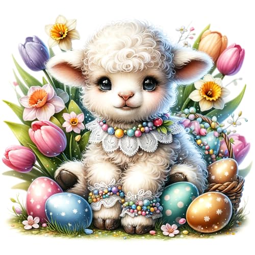 5D DIY Full Drill Diamond Painting Bilder Osterhase Osterdeko Kit, Diamant Painting Ostern Deko Hase Kaninchen, Stickerei Diamantmalerei 30x30cm (21) von Demiawaking