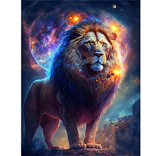 5D DIY Full Drill Diamond Painting Konstellation Bilder, Diamant Painting The Zodiac Kit Sternzeichen Deko, Mahlen nach Zahlen Diamantmalerei 30x40cm (Leo) von Demiawaking