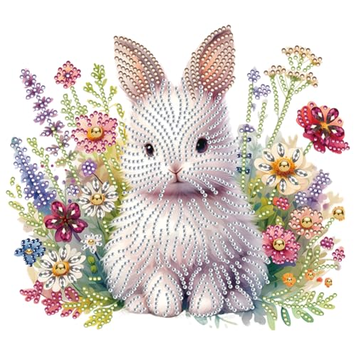 5D DIY Teilweise Diamond Painting Bilder Osterhase Osterdeko Kit, Teilbohrer Diamant Painting Ostern Deko Hase Kaninchen, Stickerei Diamant Malerei 30x30cm (C) von Demiawaking