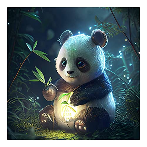 5D DIY Vollbohrer Diamond Painting Bilder Tiere Set, Diamant Painting Full Drill Kreuzstich Stickerei Tiere Kit Diamantmalerei 30x30cm (Panda) von Demiawaking