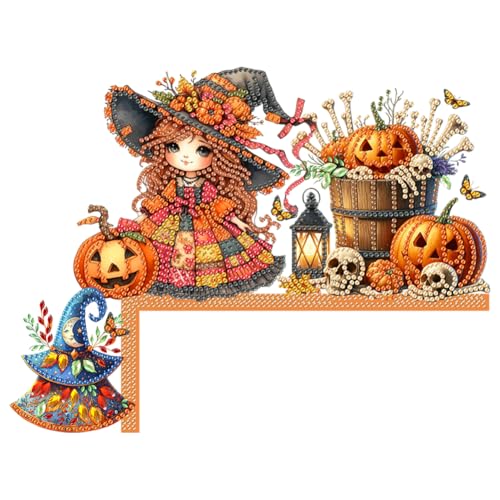 5D Diamond Painting Halloween Deko Set, Diamant Painting Tür Deko Halloween Kit, DIY Diamant Malerei Halloween Tür ecke Deko Türrahmen Deko Türecke Deko (03) von Demiawaking