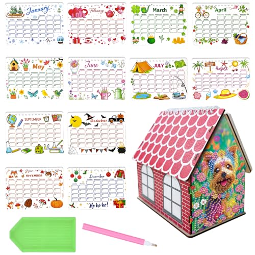 5D Diamond Painting Kalender 2026, DIY Diamant Malerei Calendar 2026 Tischkalender, Diamant Painting Tischkalender Tischdeko Paper Kalender Set Geschenk (05) von Demiawaking