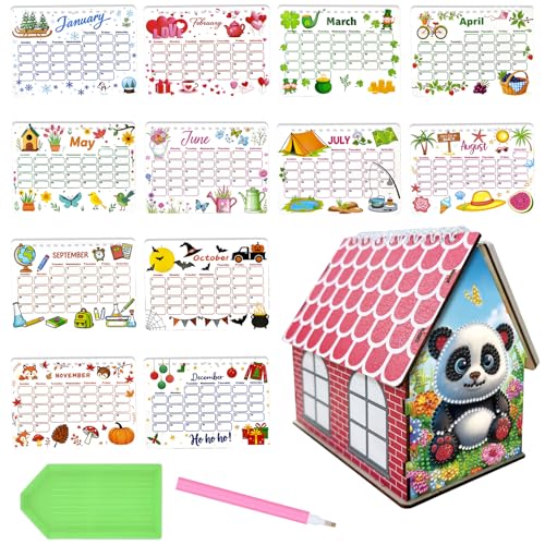5D Diamond Painting Kalender 2026, DIY Diamant Malerei Calendar 2026 Tischkalender, Diamant Painting Tischkalender Tischdeko Paper Kalender Set Geschenk (Y) von Demiawaking