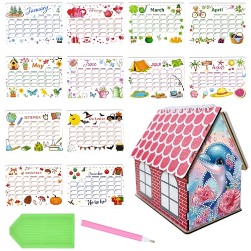 5D Diamond Painting Kalender 2026, DIY Diamant Malerei Calendar 2026 Tischkalender, Diamant Painting Tischkalender Tischdeko Paper Kalender Set Geschenk (Z) von Demiawaking