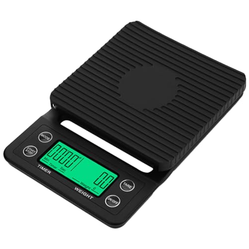 5kg / 3kg Digitalwaage Digitale Küchenwaage 0,1g Genau LCD Display Kaffeewaage Briefwaage mit Timer Funktion (5KG) von Demiawaking