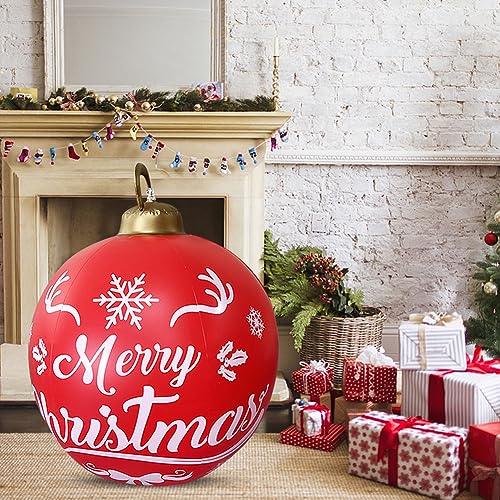 60cm Groß LED Weihnachtsbeleuchtung Weihnachtskugel Deko, Aufblasbar Kugeln Weihnachtsdeko Weihnachten Ball, Wasserdicht Weihnachtskugeln Ornamente mit Fernbedienung für Hochzeit (T) von Demiawaking