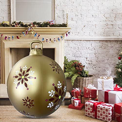 60cm Groß Weihnachtskugel Deko, Aufblasbarer Kugeln Weihnachtsdeko Weihnachten Ball mit Pumpe, Wasserdicht Weihnachtskugel Ornamente für Hochzeit Party Deko (12) von Demiawaking