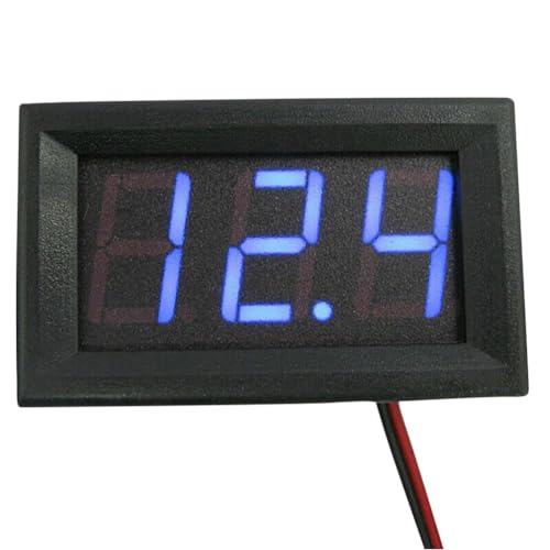 DC4.5V-DC30V Voltmeter Mini-Spannungstester Wasserdicht 0,56 Zoll Spannungsmesser LED-Anzeige Spannungsprüfer für Auto Boot Motorrad (Blau) von Demiawaking