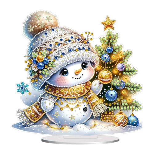 DIY 5D Diamond Painting Weihnachten Deko, Acryl Diamant Malerei Tischdeko Weihnachtsdeko Ornamente, Diamant Painting Schneemann Tisch Deko Geschenke (29) von Demiawaking