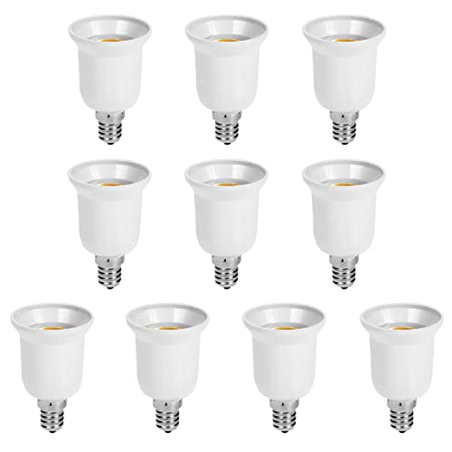 Demiawaking 10 Pack Glühbirne Extender Lampenfassung E14 auf E27 Lampensockel Adapter Konverter, E14 Fussung zu E27 Sockel (E14 auf E27) von Demiawaking