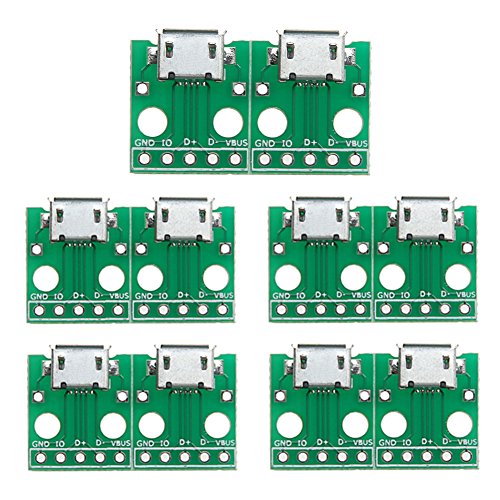 Demiawaking 10 stücke Micro USB zu DIP Adapter 5pin buchse B Typ PCB Konverter von Demiawaking