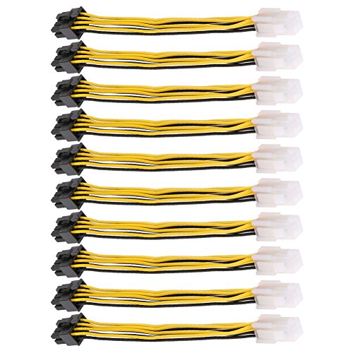 Demiawaking 10pcs 4Pin zu 8Pin konvertieren Energien-Kabel-Verbindungsstück-Verlängerungskabel von Demiawaking