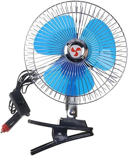 Demiawaking 12V 24V Auto Ventilator Fahrzeug Lüfter LKW, Geräuscharm drehbar Mini Clip KFZ Küler Lüfter 22cm (24V) von Demiawaking