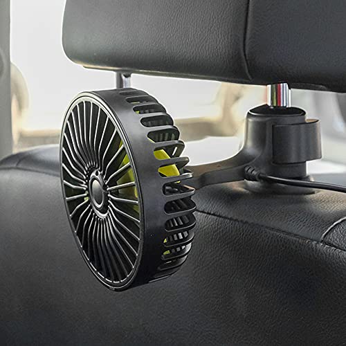Demiawaking 12V 24V Auto Ventilator USB 3-Gang Auto Lüfter Kühler mit Saugnapf (Rücksitz Ventilator) von Demiawaking
