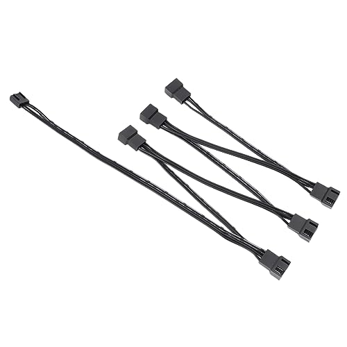 2 Stück 4-Pin PWM Fan Splitter Kabel, Buchse auf Stecker Verteiler Kabel, PWM Verlängerungskabel, Multi-Lüfter-Anschluss, PWM Lüfterkabel für Computer-CPU (6 Wege) von Demiawaking