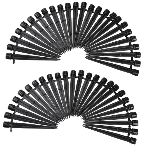 Demiawaking 25Pcs 360 Grad Emitter Einstellbar Pflanze Garten Wasser Bewässerung Kit Set Micro Drip Bewässerung Tropfer (50Pcs) von Demiawaking