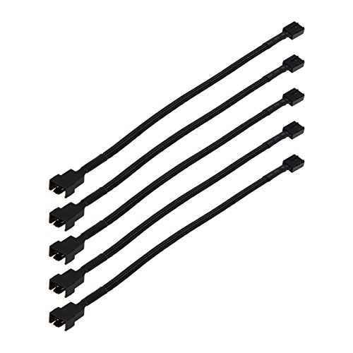 Demiawaking 5 Stück Fan Kabel, 4 Pin PWM Kabel Verlängerung, Lüfter Verlängerungskabel für Computer von Demiawaking
