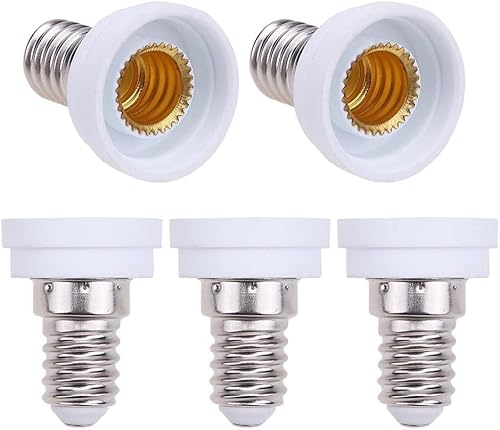 Demiawaking 5Pcs E14 auf E12 Lampenfassung LED Lampensockel Adapter E14 Fassung Konverter 90V-240V Demiawaking 5Pcs E14 auf E12 Lampenfassung LED Lampensockel Adapter E14 Fassung Konverter 90V-240V von Demiawaking
