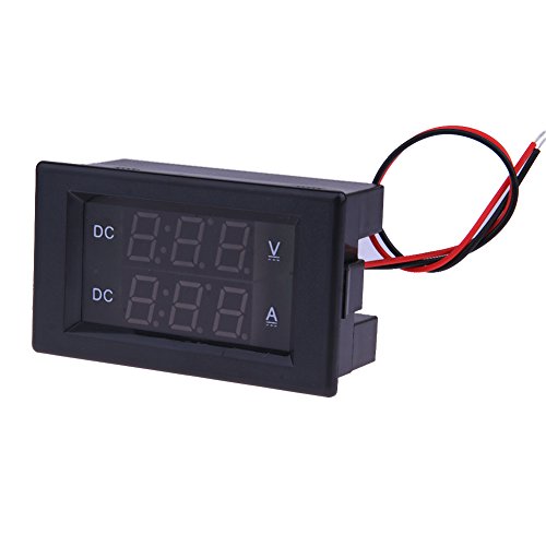 Demiawaking DC 0-300V Voltmeter 20A Amperemeter Auto LCD Digital Dual Display Monitor (Schwarz) von Demiawaking