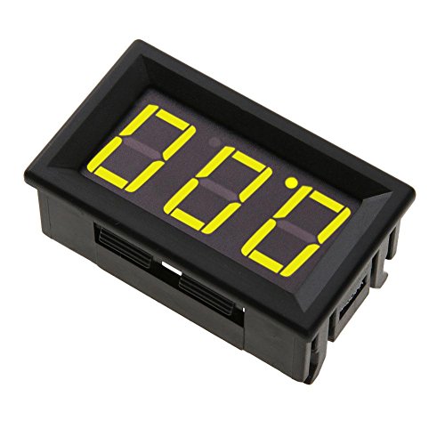 Demiawaking DC-Voltmeter, 0,56 Zoll, Mini-DC 0 – 100 V, 3 Drähte, digital, LED-Spannungsmesser (gelb) von Demiawaking