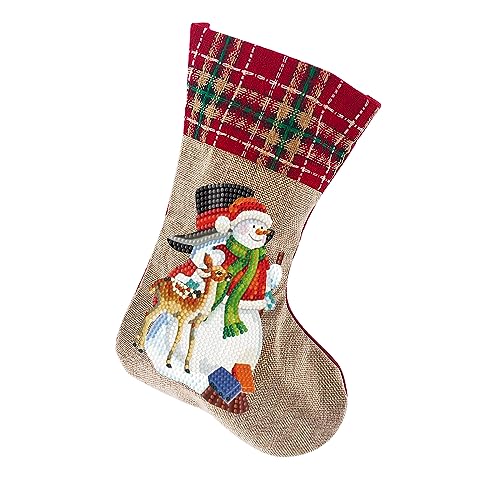 Demiawaking DIY 5D Diamant Malerei Weihnachtsstrumpf Weihnachtssocken Diamond Painting Socke Stickerei Weihnachtsdeko Geschenk Tasche Handwerk Party Deko Geschenk (T) von Demiawaking