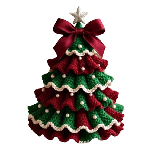 Demiawaking DIY Häkelset Weihnachtsbaum, DIY Häkelnadel Strickset Set mit Häkelgarn Werkzeug, Handgestrickt Häkeln Weihnachtsdeko Häkelnadelset, Weihnachten Häkelset für Anfänger Liebhaber (A) von Demiawaking