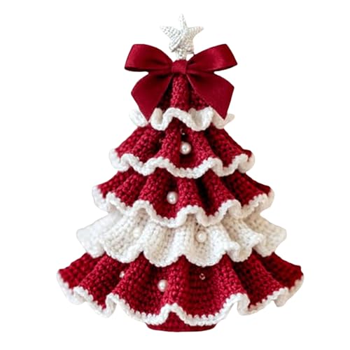 Demiawaking DIY Häkelset Weihnachtsbaum, DIY Häkelnadel Strickset Set mit Häkelgarn Werkzeug, Handgestrickt Häkeln Weihnachtsdeko Häkelnadelset, Weihnachten Häkelset für Anfänger Liebhaber (C) von Demiawaking
