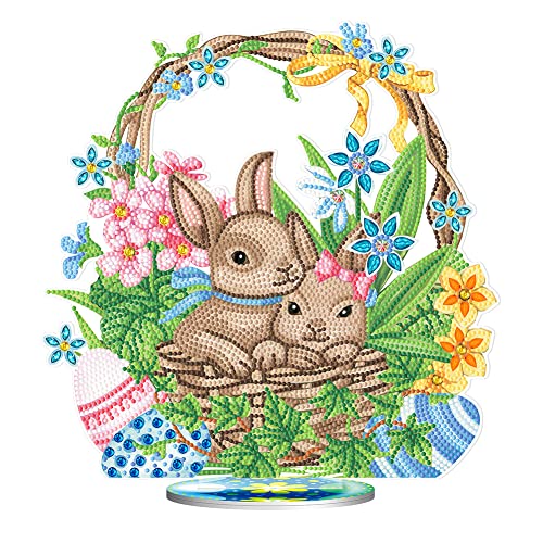 Demiawaking Diamond Painting Hase Ostern Deko Ostereier DIY Diamant Malerei Osterhase Osterdeko Ornamente Geschenke (H) von Demiawaking