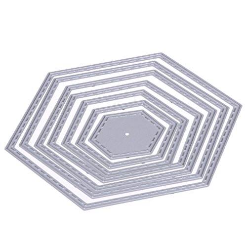 Demiawaking Hexagon Spirale Stanzschablonen Metall Schneiden Schablonen für DIY Scrapbooking Album, Schneiden Schablonen Papier Karten Sammelalbum Dekor von Demiawaking