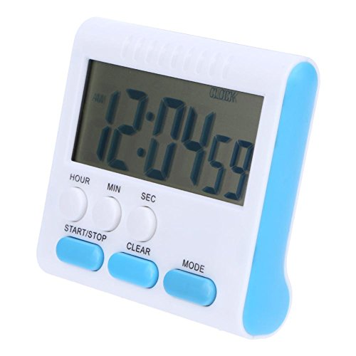 Demiawaking Küche Timer Digital Kochen Countdown Uhr mit großem LCD-Display lauter Alarm Magnetischer Rückseite 24 Stunden Zählen Up Down blau von Demiawaking