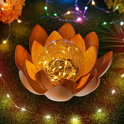 Demiawaking Lotus LED Solarleuchte, schwimmende Blume Nachtlampe Gartenleuchte Solar, Deko Lampe für Schwimmbad Garten Aquarium Hochzeit Hof, Teich Beleuchtung von Demiawaking