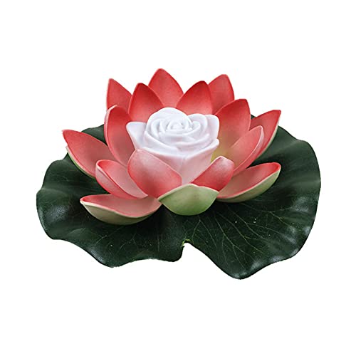 Demiawaking Lotus Lampe Wasserdichte LED für außen Blumenleuchte Schwimmender Aquarium Brunnen Garten Teich Pool Deko Lampe Gartenleuchtung (01) von Demiawaking