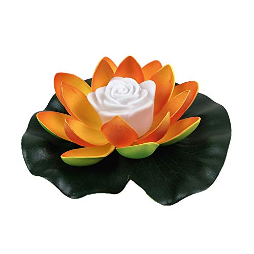 Demiawaking Lotus Lampe Wasserdichte LED für außen Blumenleuchte Schwimmender Aquarium Brunnen Garten Teich Pool Deko Lampe Gartenleuchtung (02) von Demiawaking