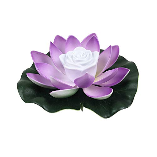 Demiawaking Lotus Lampe Wasserdichte LED für außen Blumenleuchte Schwimmender Aquarium Brunnen Garten Teich Pool Deko Lampe Gartenleuchtung (04) von Demiawaking